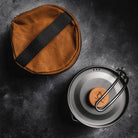 Überleben lightweight bushcraft Titanium Kessel Pot with Waxed Canvas Bag.